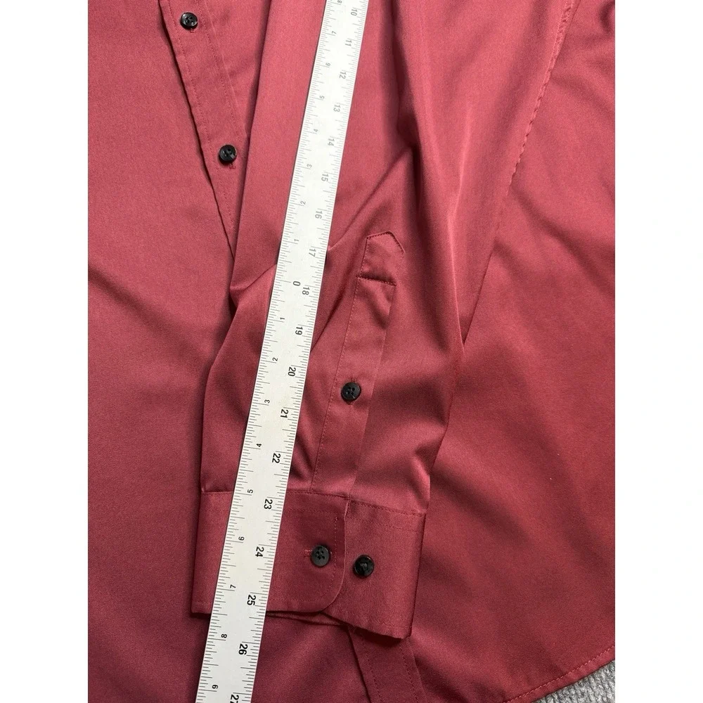 Flex Men's Luxury Collection Designed‎ in Italy Long Sleeve Red Shirt 3XL
